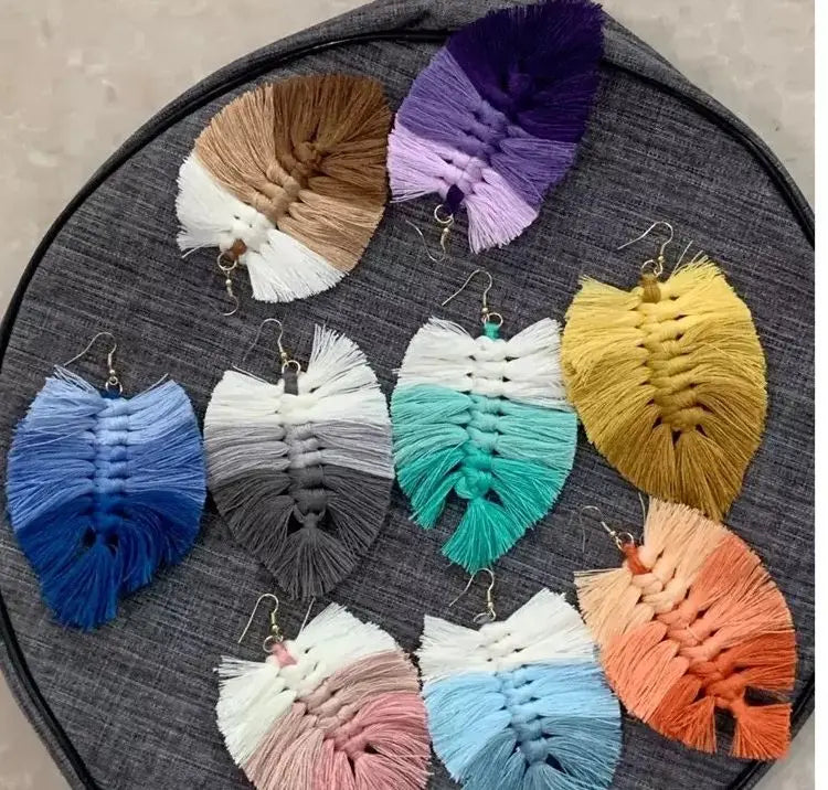 Macrame Handwoven Bohemian Cotton Rope Boho Tapestry Home Decor Creamy-White Wall Hanging Decoration Art Tapestry