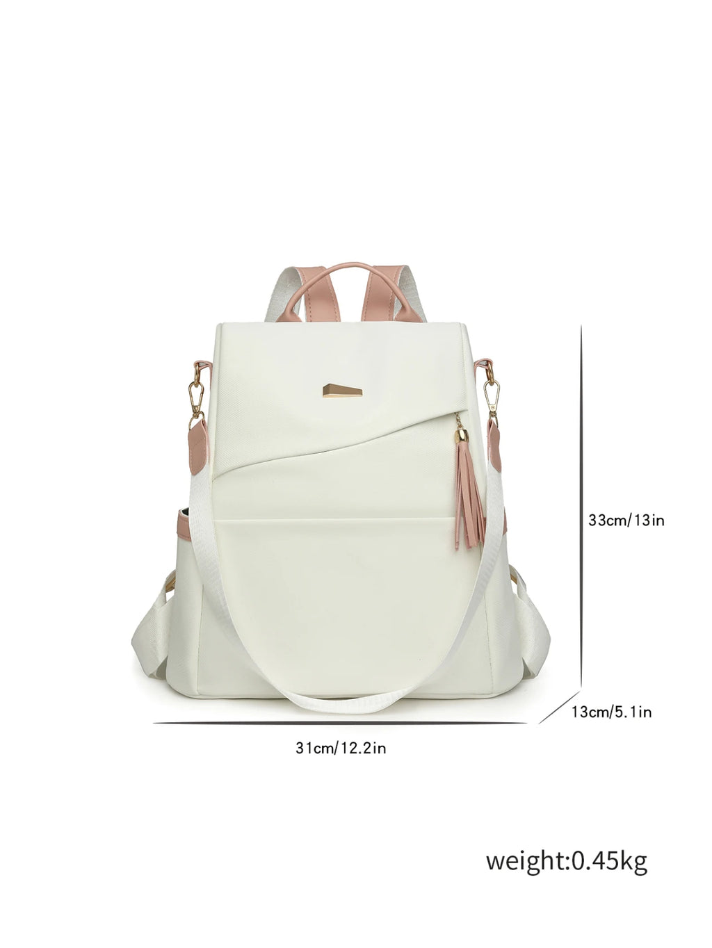 Newest Trending Portable Waterproof Anti-theft PU Luxury Backpack Color Contrast Double Shoulder Bags Unique Design Women's