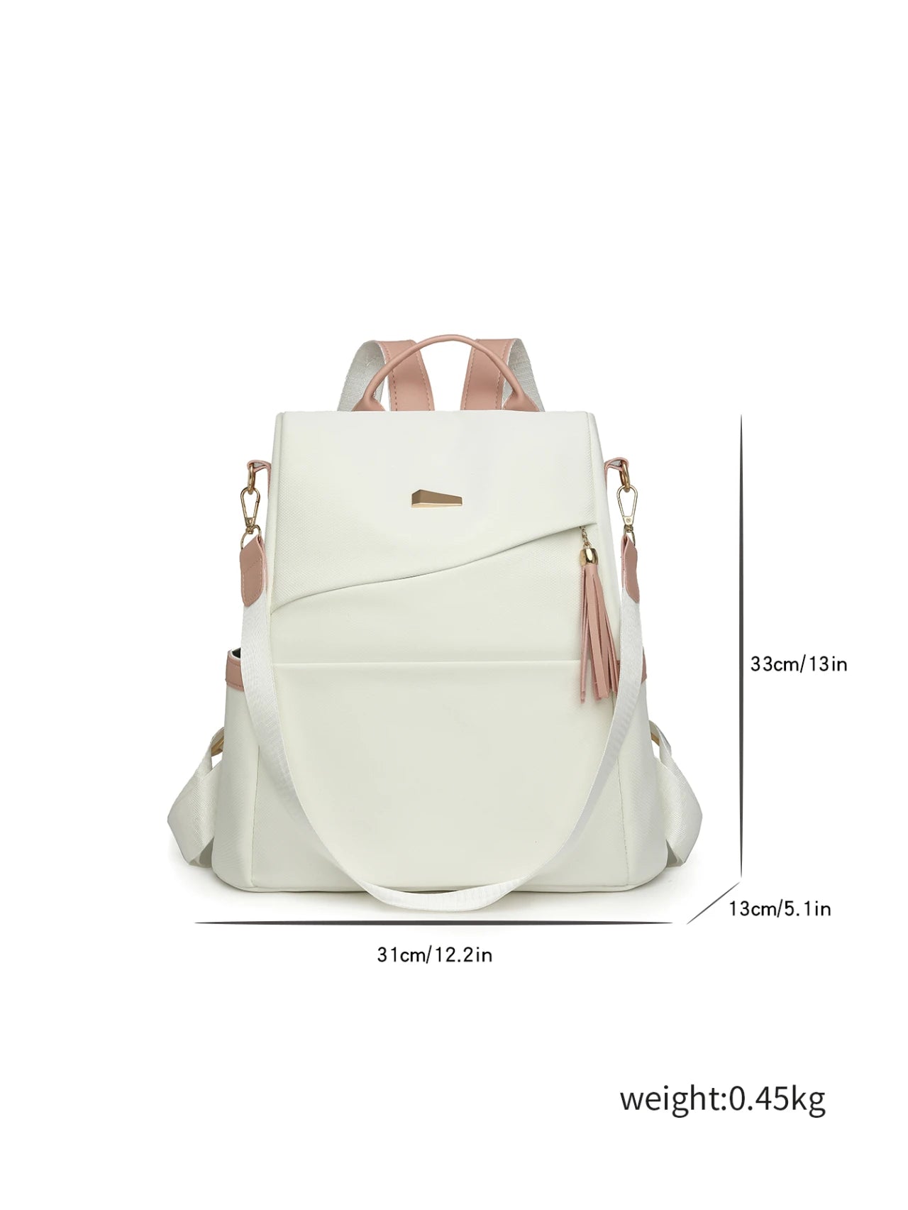 Newest Trending Portable Waterproof Anti-theft PU Luxury Backpack Color Contrast Double Shoulder Bags Unique Design Women's