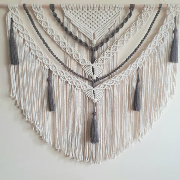 Hand-woven Color Macrame Tapestry Wall Ornament Bohemian Craft Decoration Gorgeous Tapestry For Home Bedroom 70 * 90cm