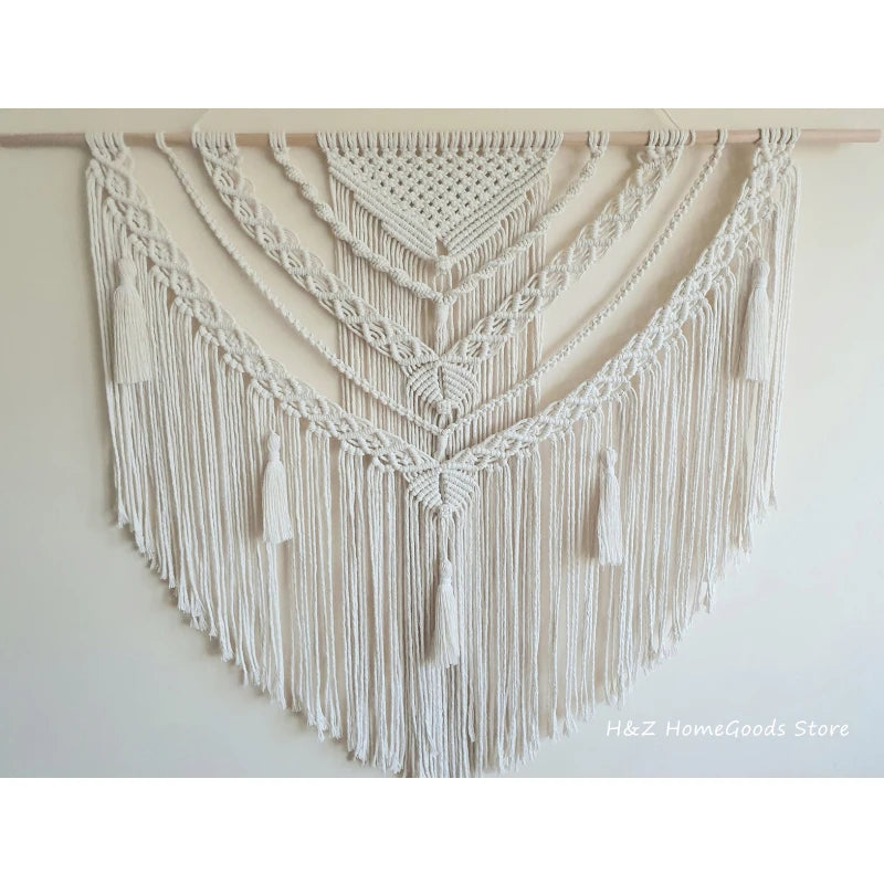 Hand-woven Color Macrame Tapestry Wall Ornament Bohemian Craft Decoration Gorgeous Tapestry For Home Bedroom 70 * 90cm