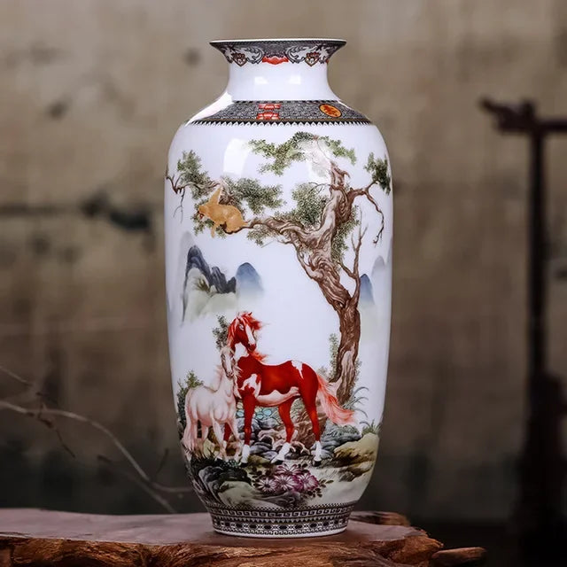 Ceramic Jingdezhen Vase Chinese Traditional Flower Vases