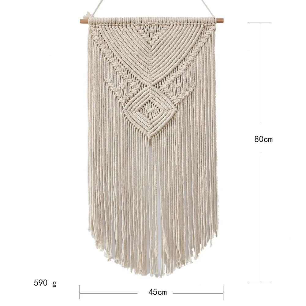 Nordic Woven Macrame Tapestry Room Decor Boho Home and Decoration for Bedroom Livingroom Wall Art Aesthetics Decorating Items