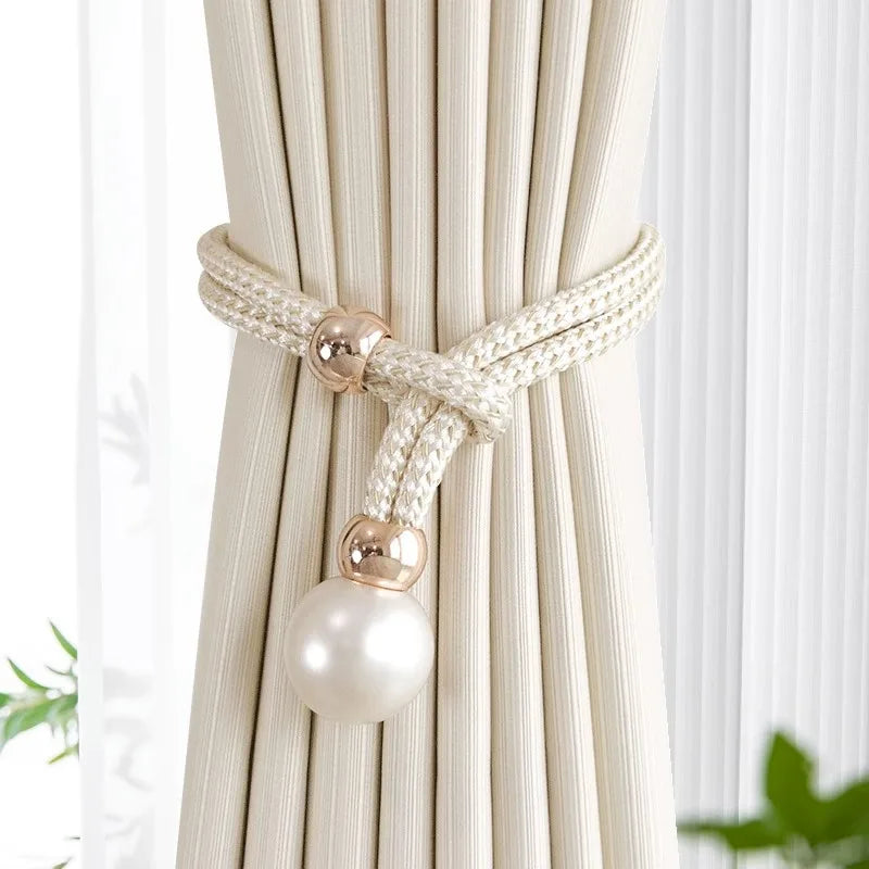1/2PCs Handmade Curtain Tiebacks Macrame Tassel Leaf Shaped Curtain Holdback Braided Tie Back Holder Bohemian Home Decoration