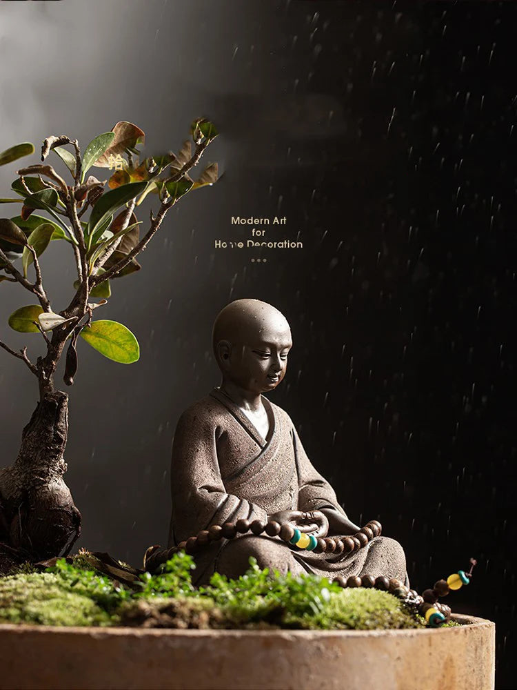 Ceramics Little Monk sculptures and figurines ceramic buddha statue