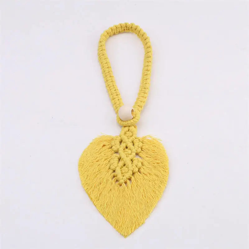 1/2PCs Handmade Curtain Tiebacks Macrame Tassel Leaf Shaped Curtain Holdback Braided Tie Back Holder Bohemian Home Decoration