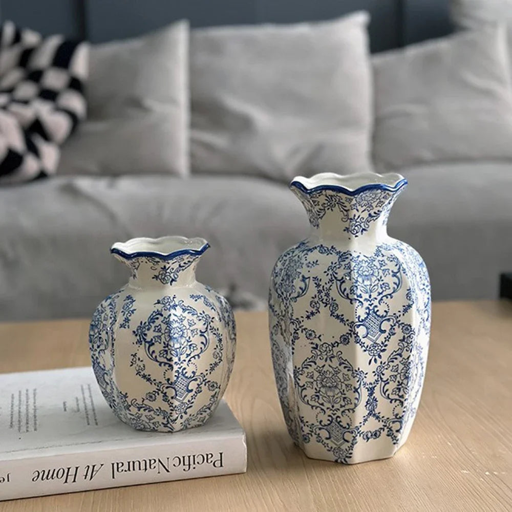 Hand-Painted Blue White Porcelain Vase