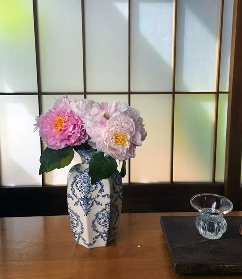 Hand-Painted Blue White Porcelain Vase