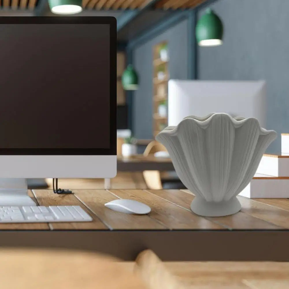 Ceramic Vase Sea Shell Lotus Leaf Leaf Shape Floral Arrangement Accessories Flower Vase Terrarium Room Decoration supplies