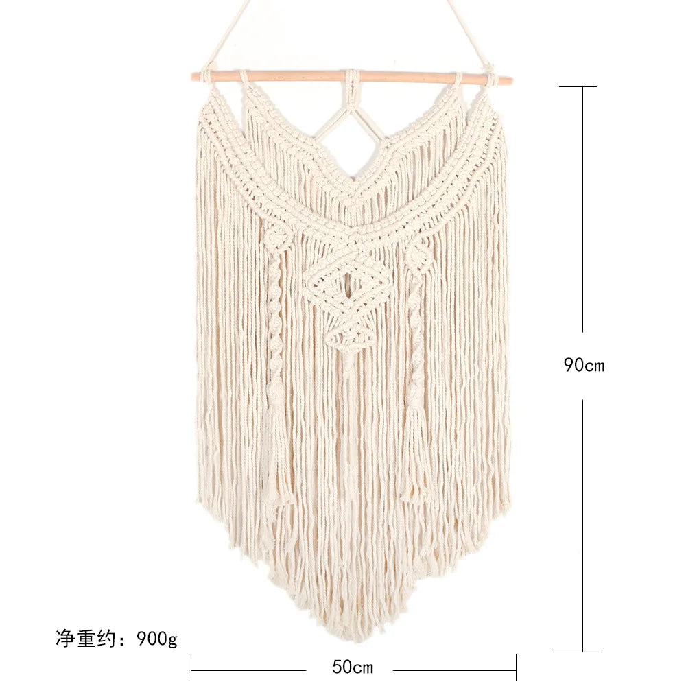 Nordic Woven Macrame Tapestry Room Decor Boho Home and Decoration for Bedroom Livingroom Wall Art Aesthetics Decorating Items