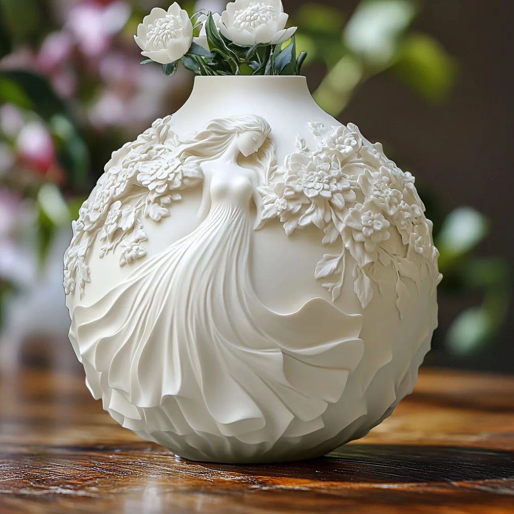 Floral Grace Sculpted Vase