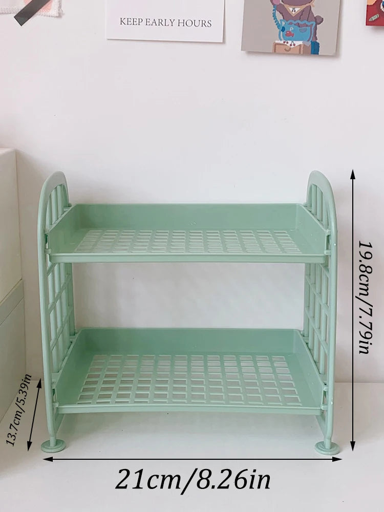 1PC High Appearance Horizontal Desktop Storage Shelf Simple Multi-storey Dormitory Storage Shelf Computer Office Available