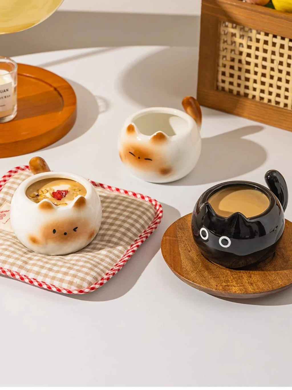 1Pc Siamese Cat Coffee Cup Cute Mug High-Looking for Coffee Shop Latte Latte Cup Office Living Room Home Bedroom Drinking Cup