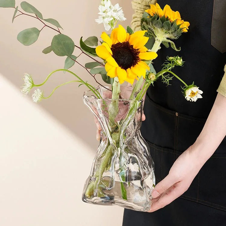 Ceramic Vase and Glass Flower Vase Hydroponic Money Bag Shaped Vase