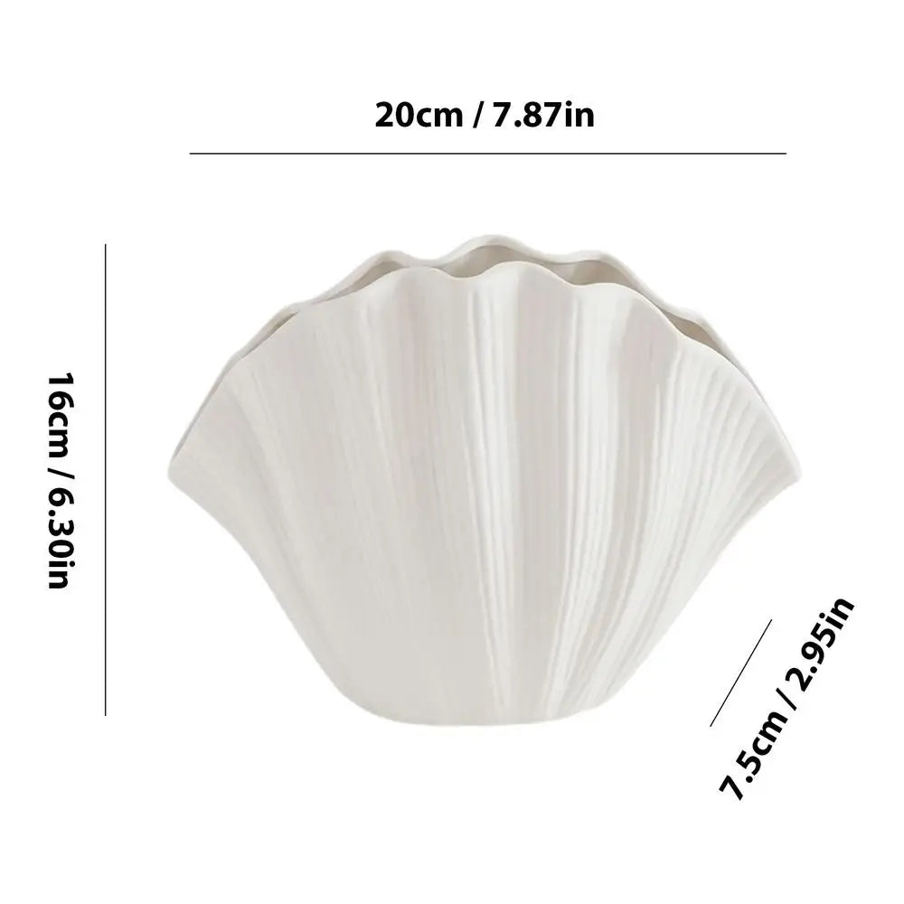 Ceramic Vase Sea Shell Lotus Leaf Leaf Shape Floral Arrangement Accessories Flower Vase Terrarium Room Decoration supplies