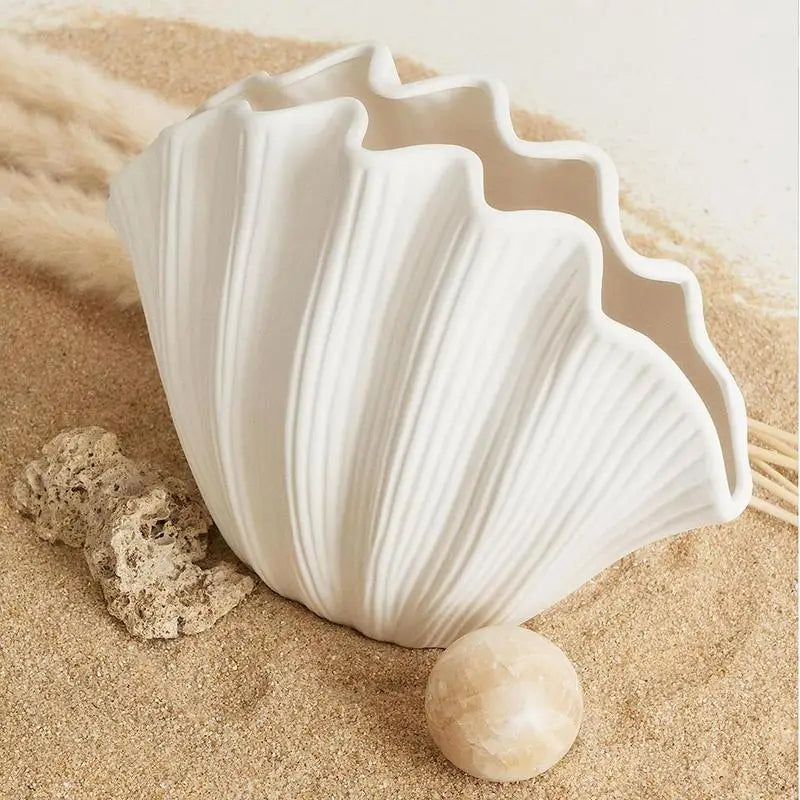 Ceramic Vase Sea Shell Lotus Leaf Leaf Shape Floral Arrangement Accessories Flower Vase Terrarium Room Decoration supplies