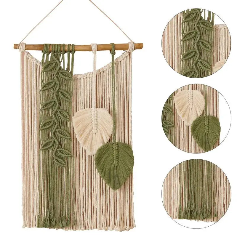 Boho Tapestry Macrame Wall Decor Hand-woven Color Macrame Wall Hanging Ornament Bohemian Craft Decoration Gorgeous Tapestry