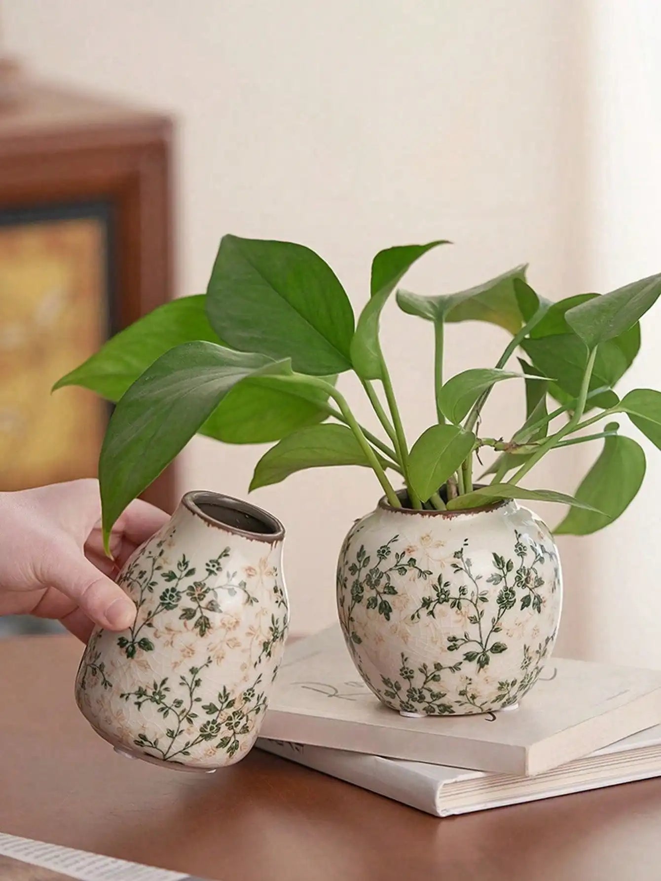 Ice Cracked Ceramic Vase Handmade Vase Bohemian Art Home Decoration