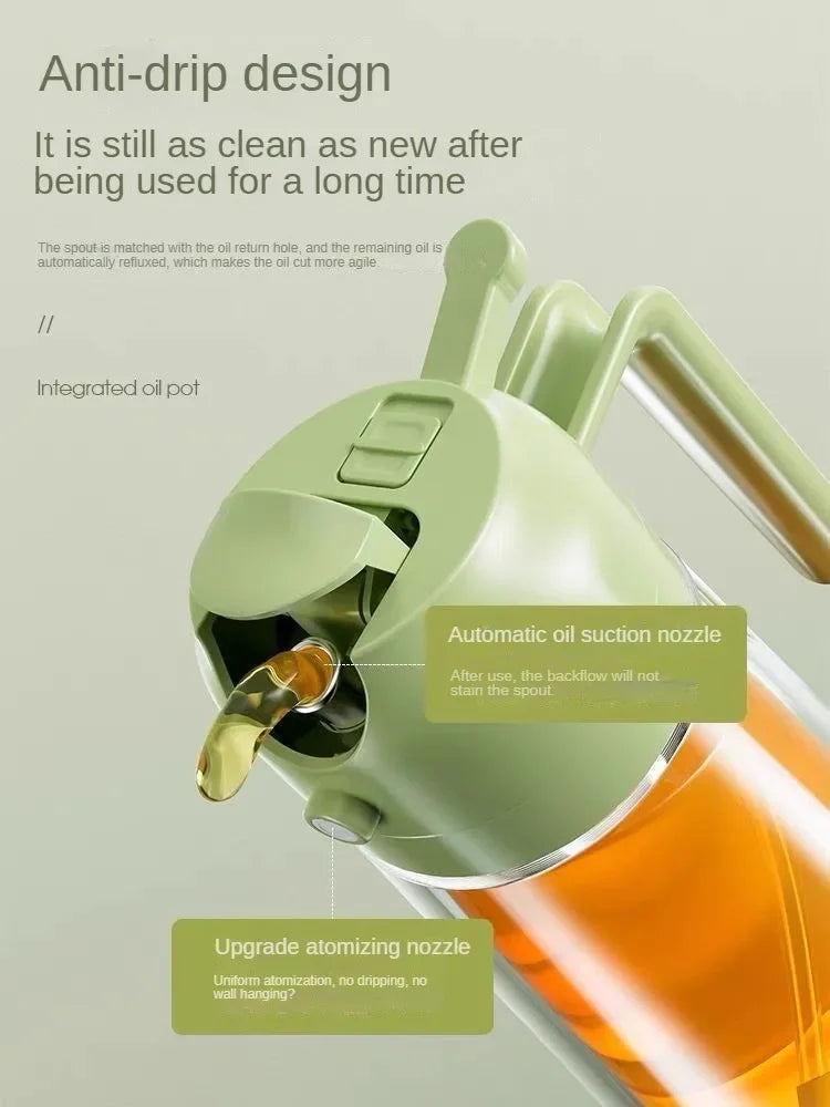 2 in 1 Pour Spray Sprayer Kitchen Fryer Air Spray Oil Dispenser Bottle for Olive Oil Cooking Frying BBQ Camping Large Capacity