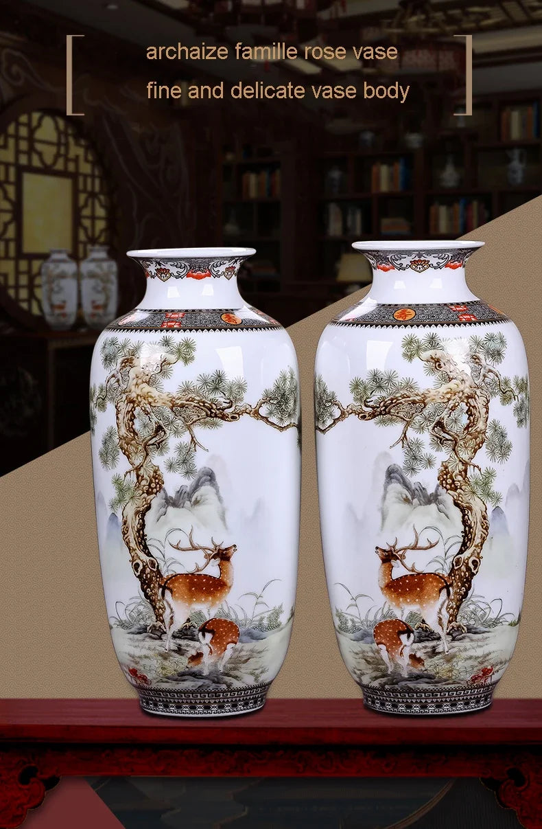 Ceramic Jingdezhen Vase Chinese Traditional Flower Vases