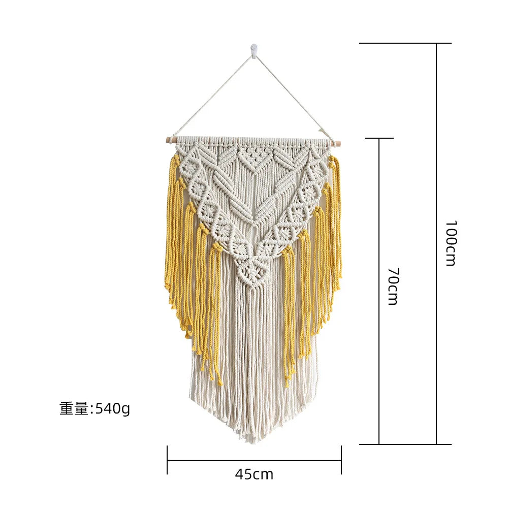 Nordic Woven Macrame Tapestry Room Decor Boho Home and Decoration for Bedroom Livingroom Wall Art Aesthetics Decorating Items