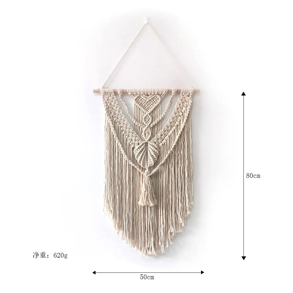 Nordic Woven Macrame Tapestry Room Decor Boho Home and Decoration for Bedroom Livingroom Wall Art Aesthetics Decorating Items