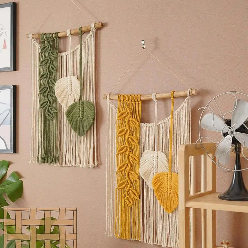 Boho Tapestry Macrame Wall Decor Hand-woven Color Macrame Wall Hanging Ornament Bohemian Craft Decoration Gorgeous Tapestry