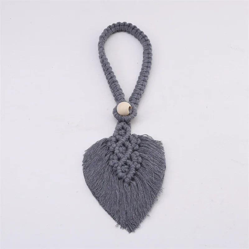 1/2PCs Handmade Curtain Tiebacks Macrame Tassel Leaf Shaped Curtain Holdback Braided Tie Back Holder Bohemian Home Decoration