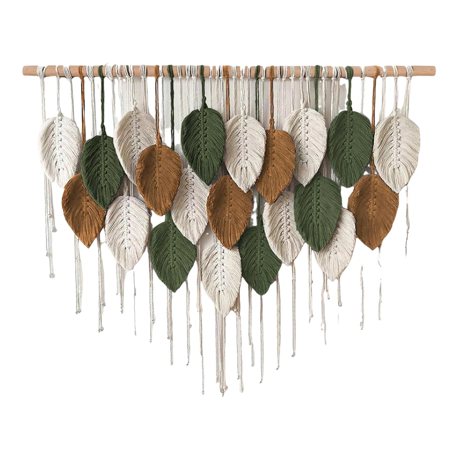 Large Macrame Wall Hanging Boho Woven Tapestry Chic Home Decor Modern Bohemian Handmade Leaf Feather Wall Art Decorations