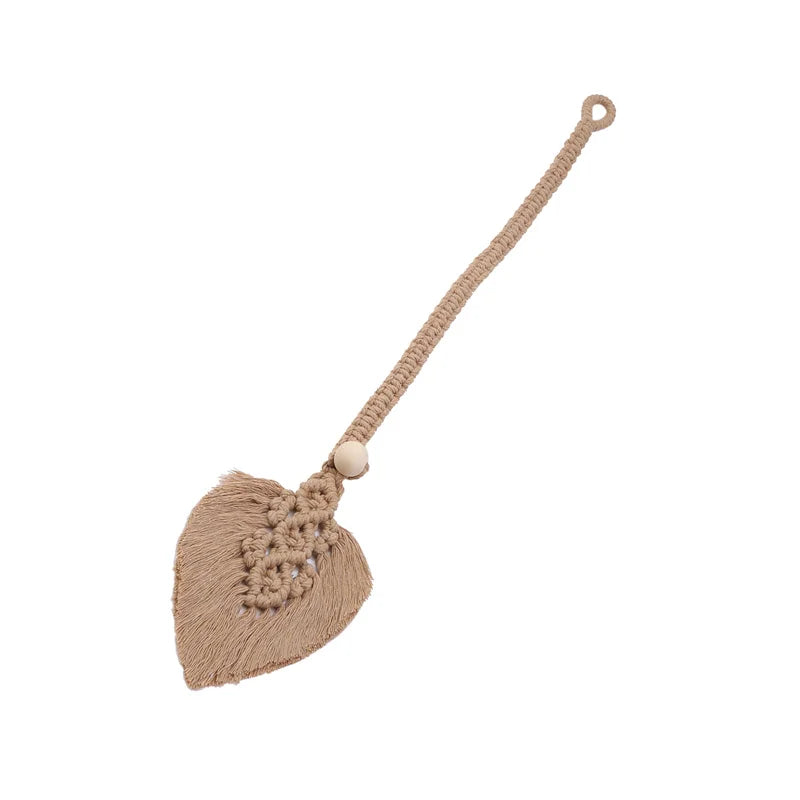 1/2PCs Handmade Curtain Tiebacks Macrame Tassel Leaf Shaped Curtain Holdback Braided Tie Back Holder Bohemian Home Decoration