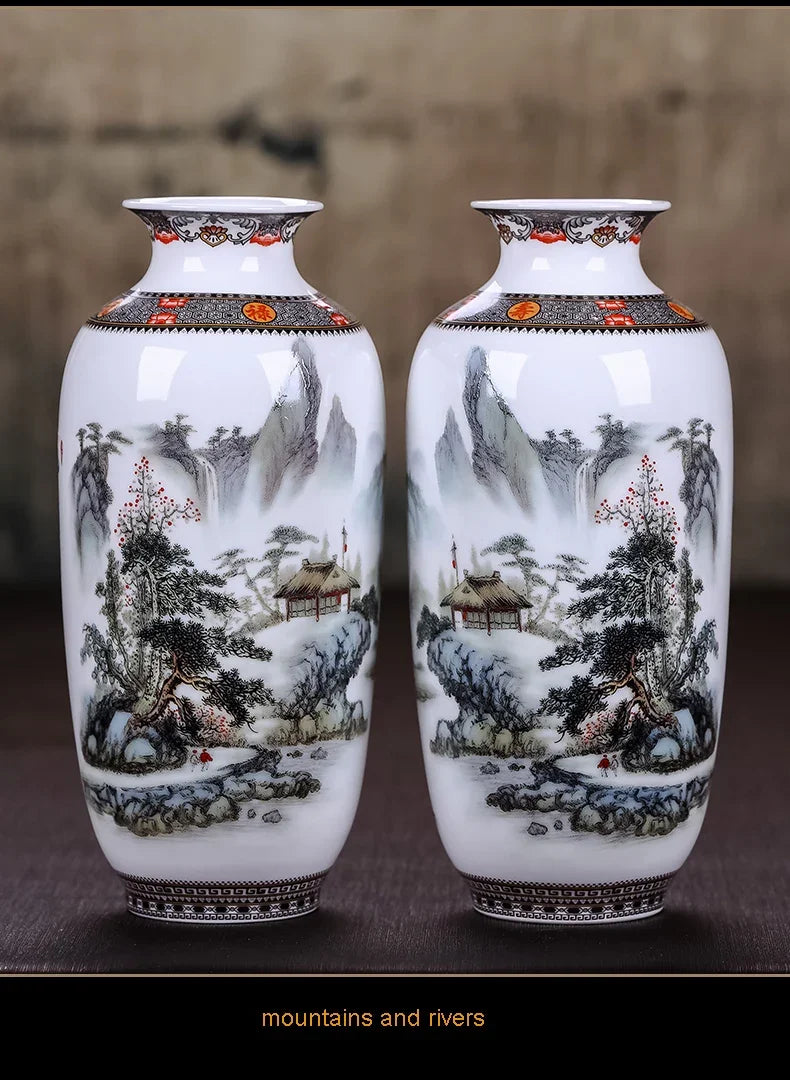 Ceramic Jingdezhen Vase Chinese Traditional Flower Vases
