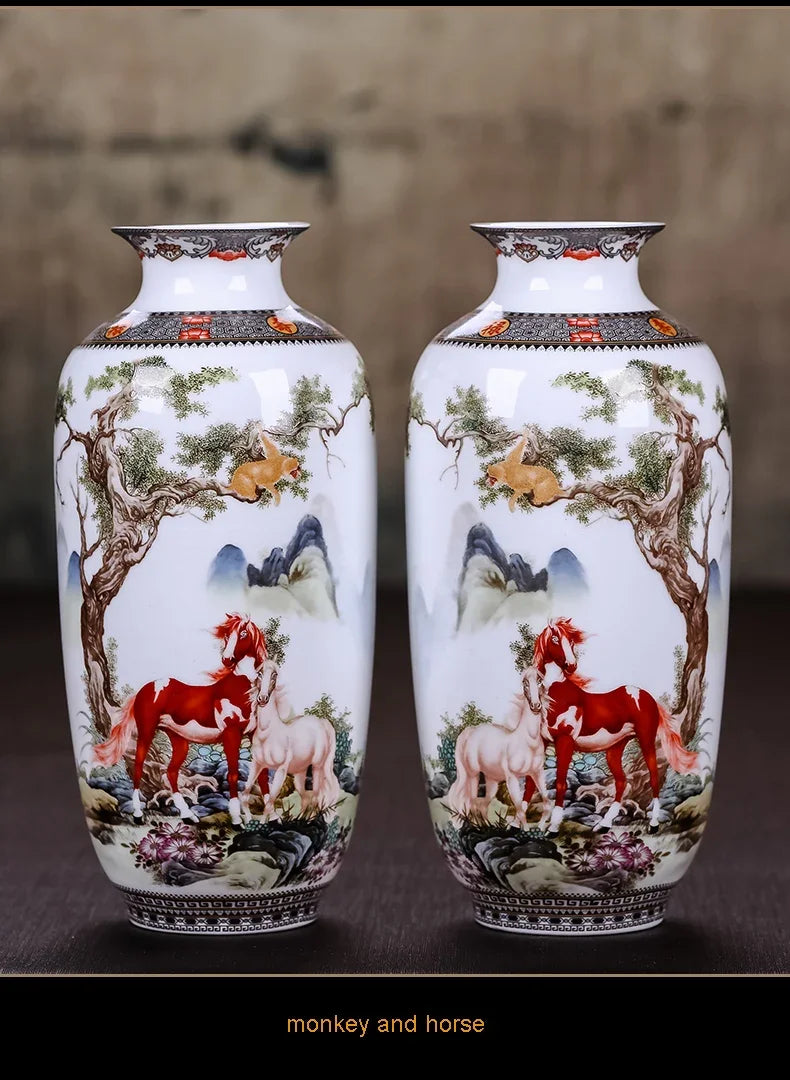Ceramic Jingdezhen Vase Chinese Traditional Flower Vases