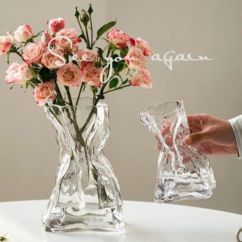 Ceramic Vase and Glass Flower Vase Hydroponic Money Bag Shaped Vase