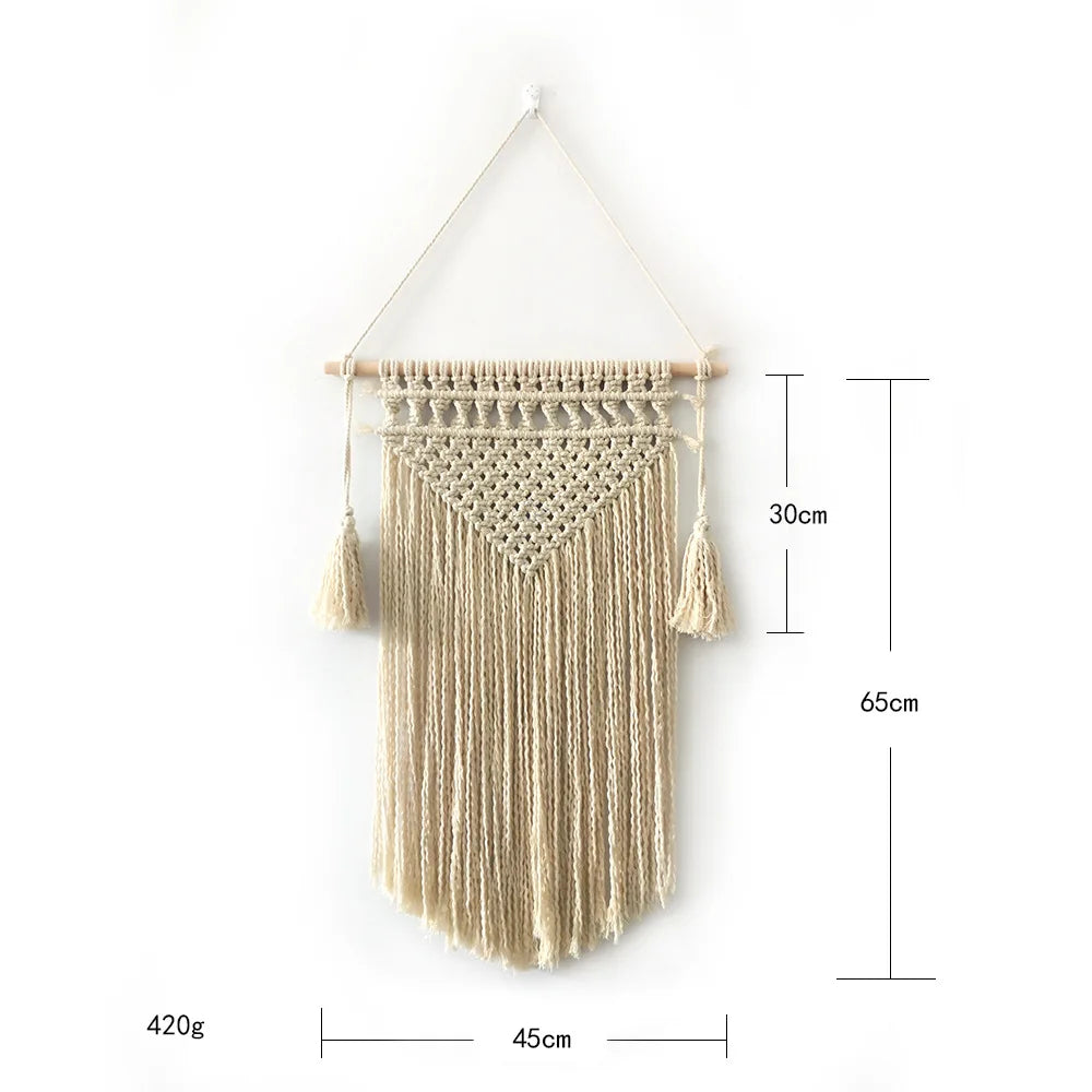Nordic Woven Macrame Tapestry Room Decor Boho Home and Decoration for Bedroom Livingroom Wall Art Aesthetics Decorating Items