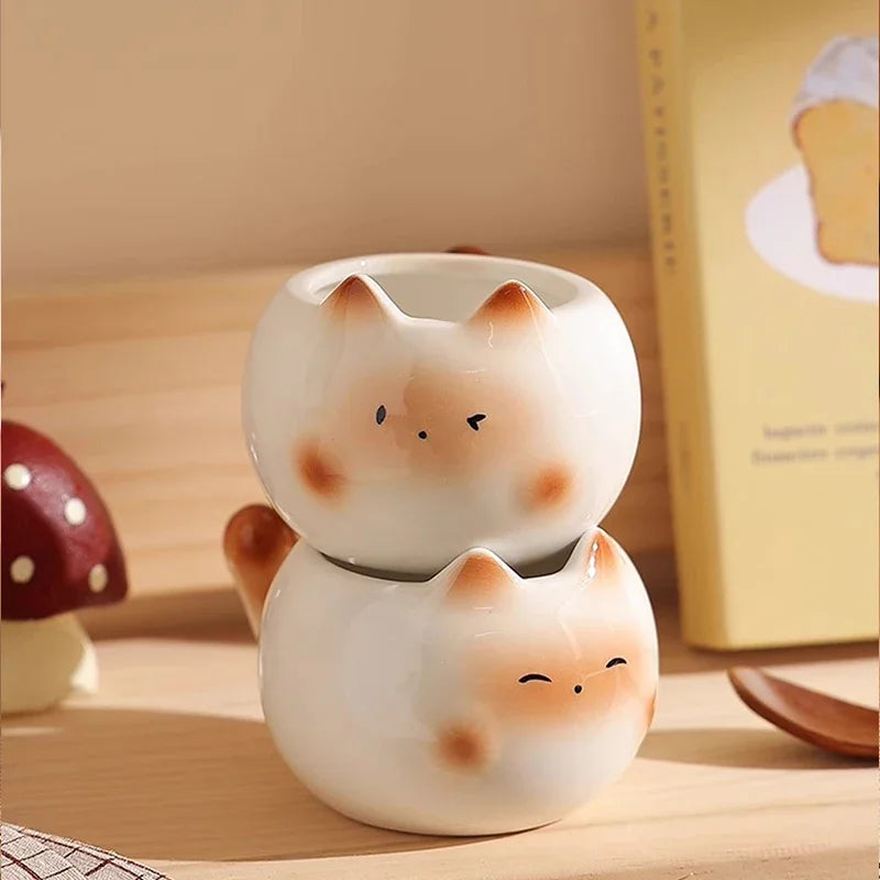 1Pc Siamese Cat Coffee Cup Cute Mug High-Looking for Coffee Shop Latte Latte Cup Office Living Room Home Bedroom Drinking Cup
