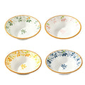 3.8 Inch 4/8 Pcs Floral Ceramic Seasoning Dishes, Microwave/Dishwasher Safe, Soy Sauce/Vinegar/Chili Powder/Salad Dressing Plate