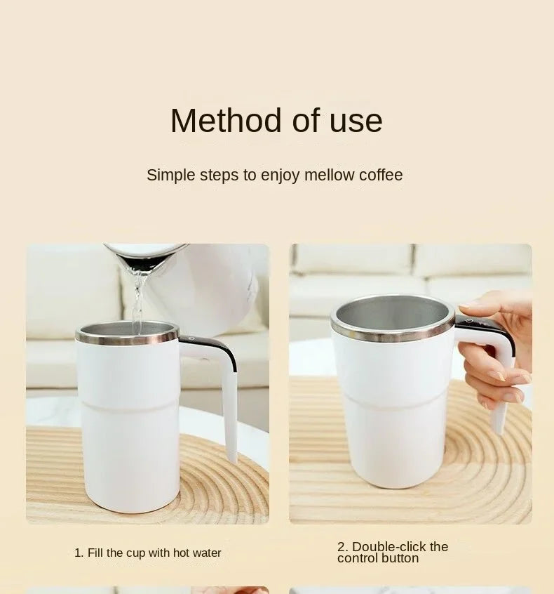Electric Self Mixing Coffee Mug 380ML USB Rechargeable