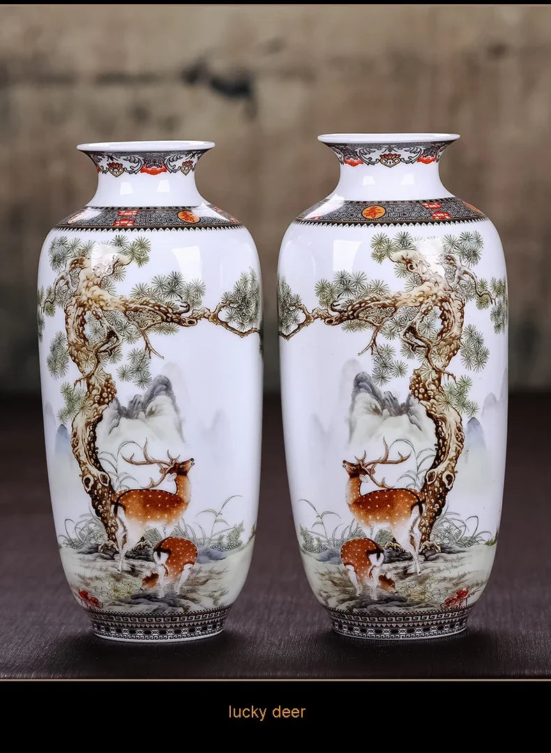 Ceramic Jingdezhen Vase Chinese Traditional Flower Vases