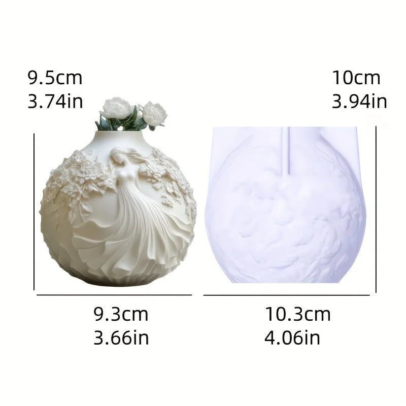 Floral Grace Sculpted Vase