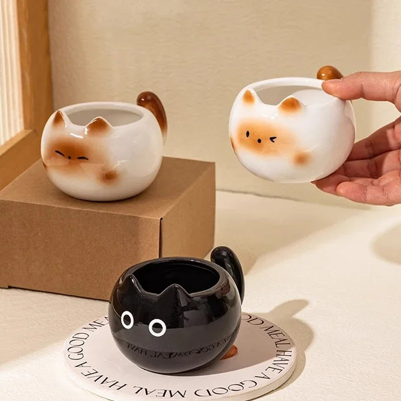 1Pc Siamese Cat Coffee Cup Cute Mug High-Looking for Coffee Shop Latte Latte Cup Office Living Room Home Bedroom Drinking Cup