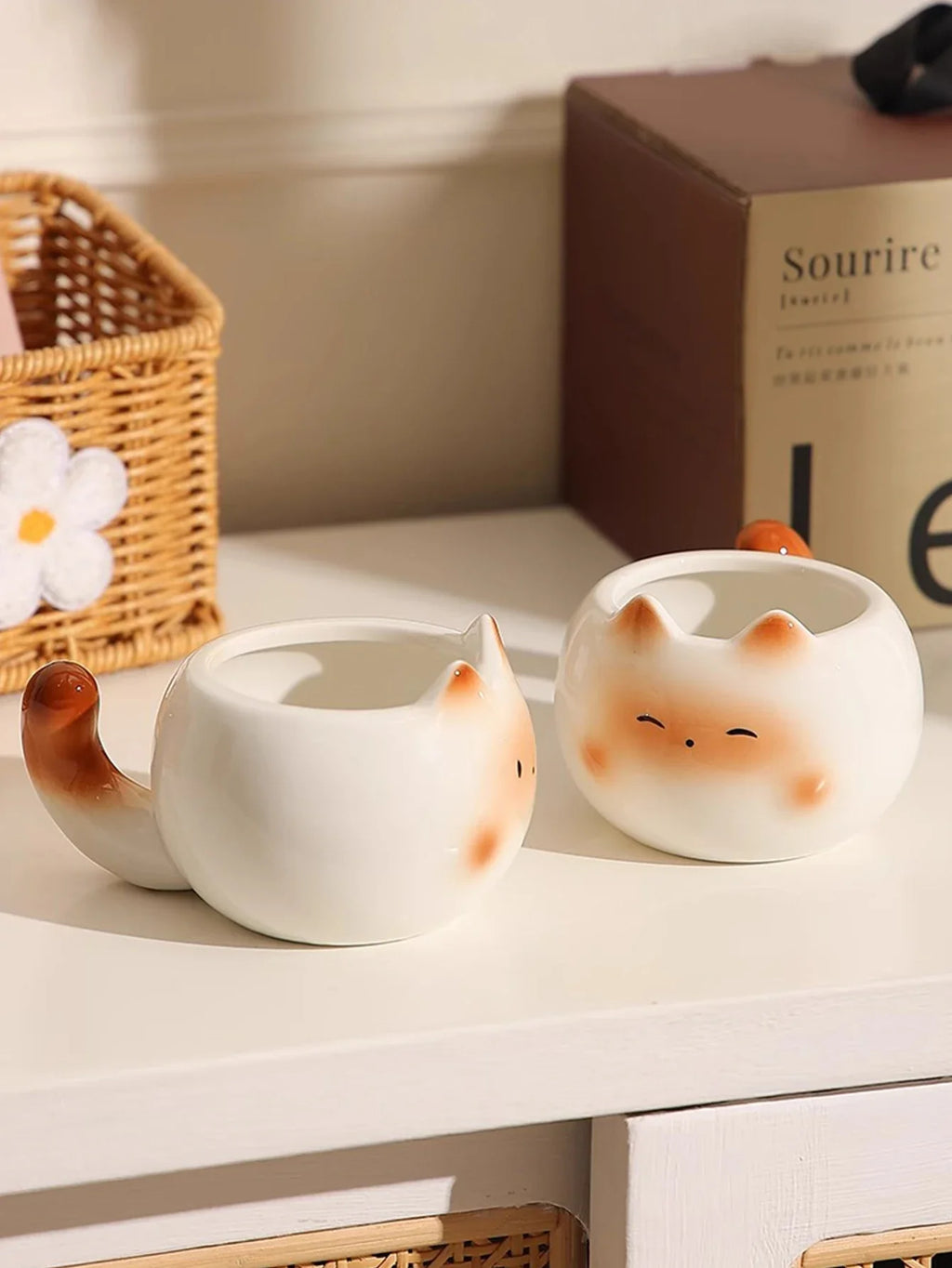 1Pc Siamese Cat Coffee Cup Cute Mug High-Looking for Coffee Shop Latte Latte Cup Office Living Room Home Bedroom Drinking Cup