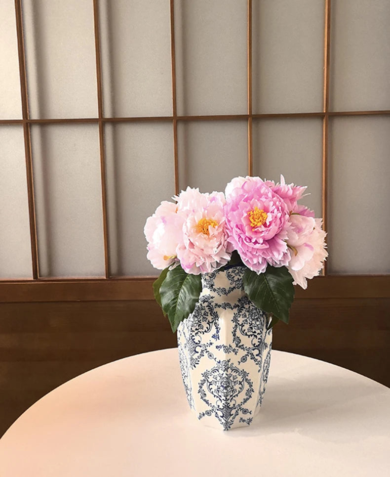 Hand-Painted Blue White Porcelain Vase