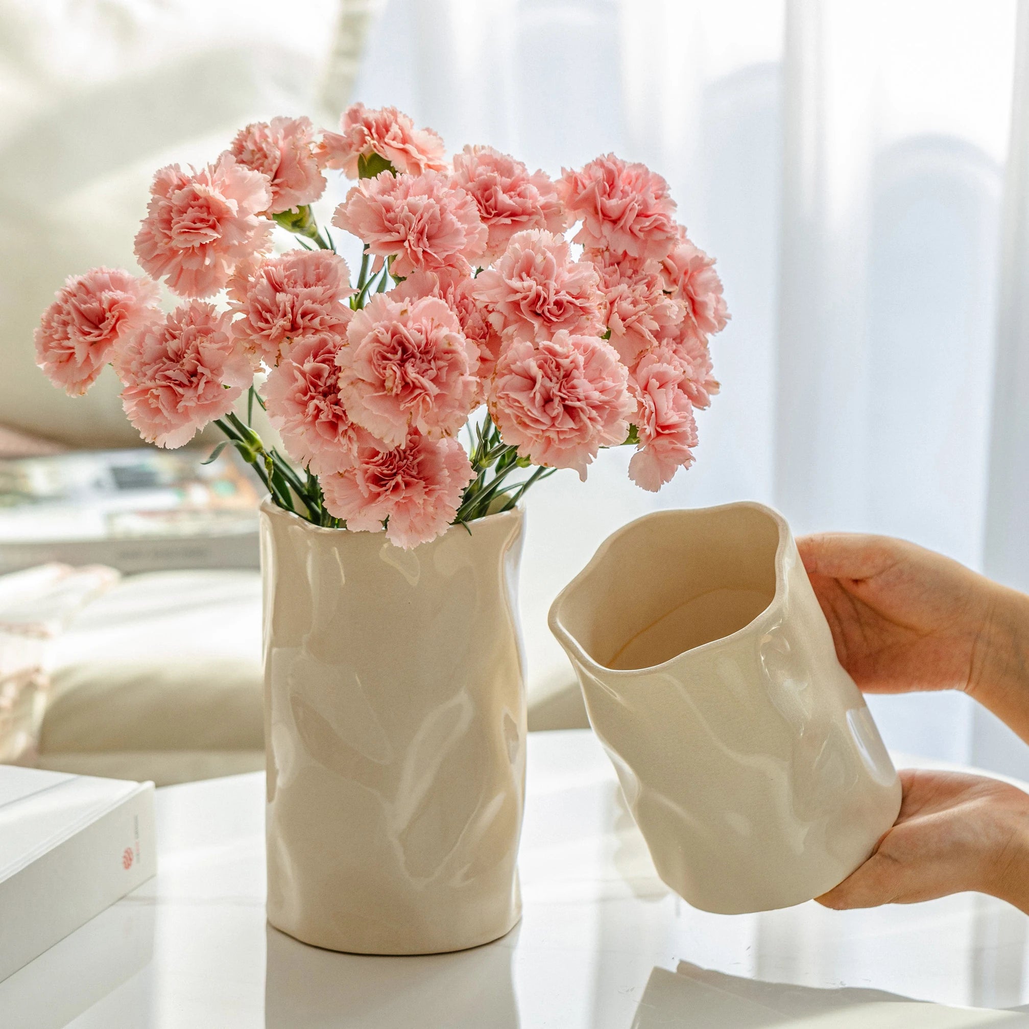 Cream Wind Ceramic Vase Ornaments