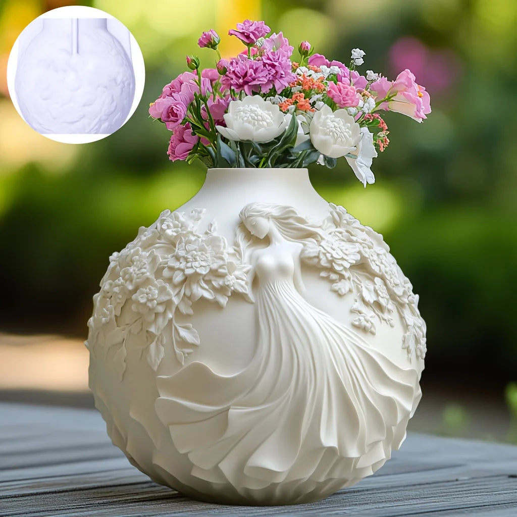Floral Grace Sculpted Vase