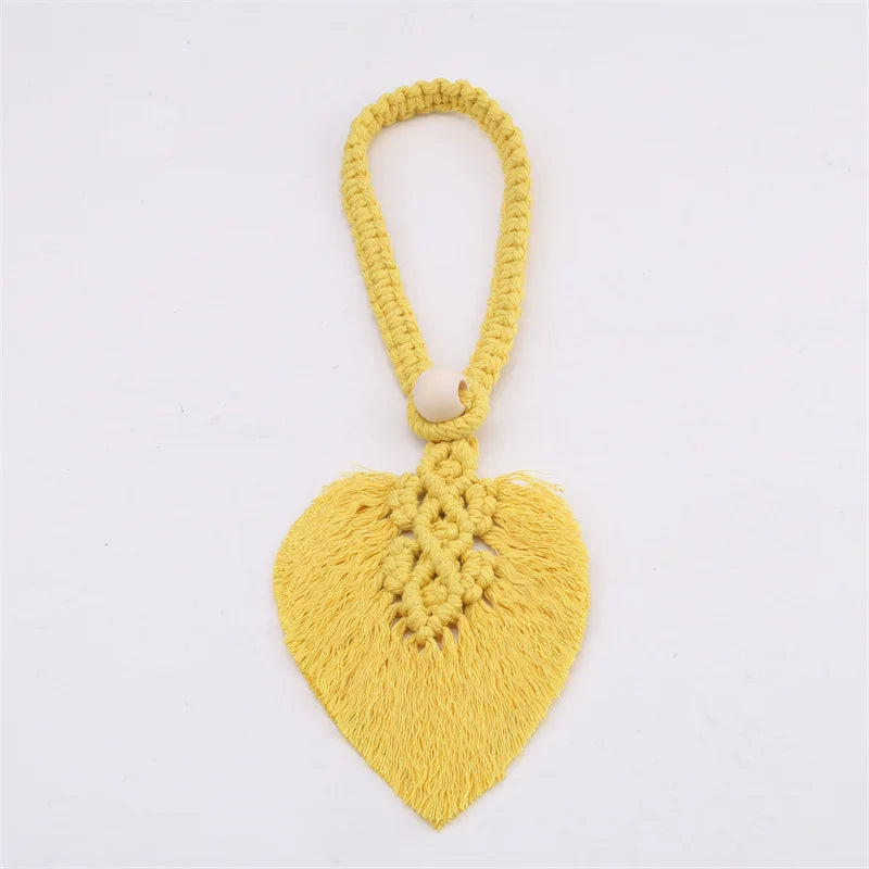 1/2PCs Handmade Curtain Tiebacks Macrame Tassel Leaf Shaped Curtain Holdback Braided Tie Back Holder Bohemian Home Decoration