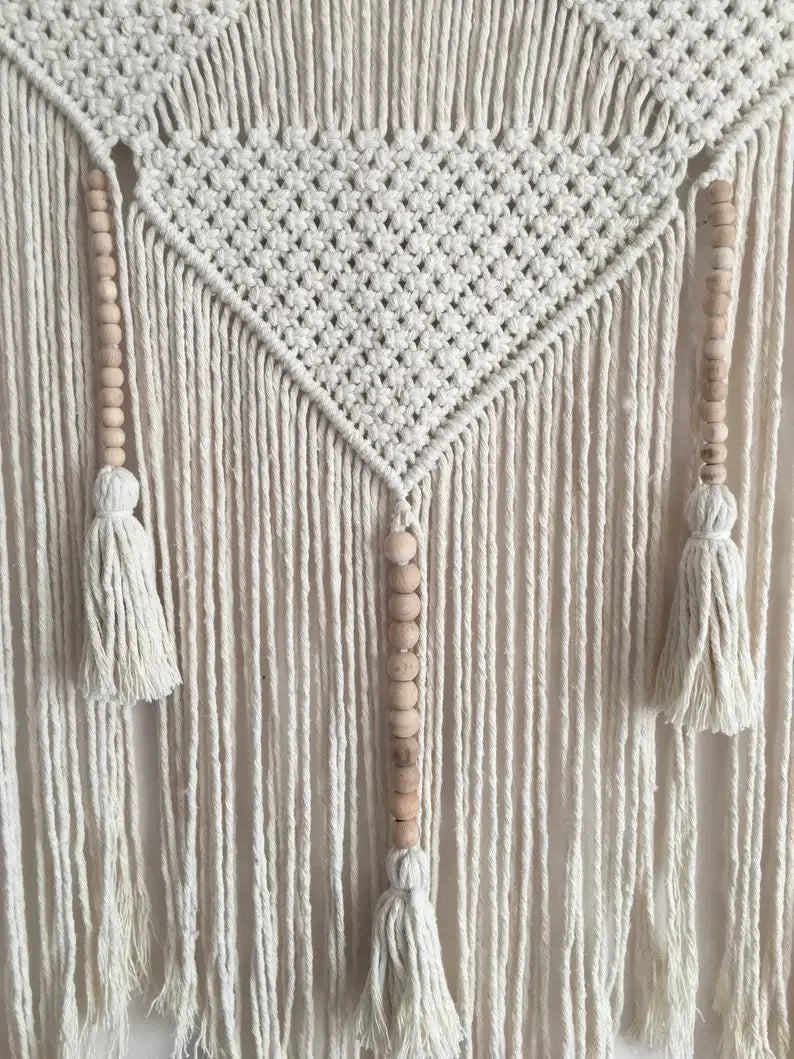 Bohemian Hand-Woven Tapestry Curtains Leaf Pattern Tassel Sofa Bedside Background Wall Hanging Room Decoration Curtain Tapestry