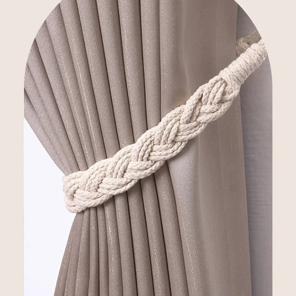 1Pc Curtain Tieback Simple Rope-Style Handmade Woven Curtain Rope