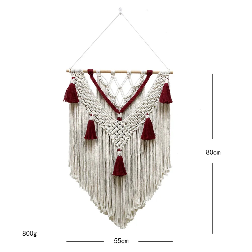 Nordic Woven Macrame Tapestry Room Decor Boho Home and Decoration for Bedroom Livingroom Wall Art Aesthetics Decorating Items