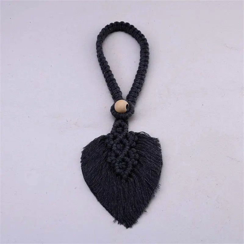 1/2PCs Handmade Curtain Tiebacks Macrame Tassel Leaf Shaped Curtain Holdback Braided Tie Back Holder Bohemian Home Decoration