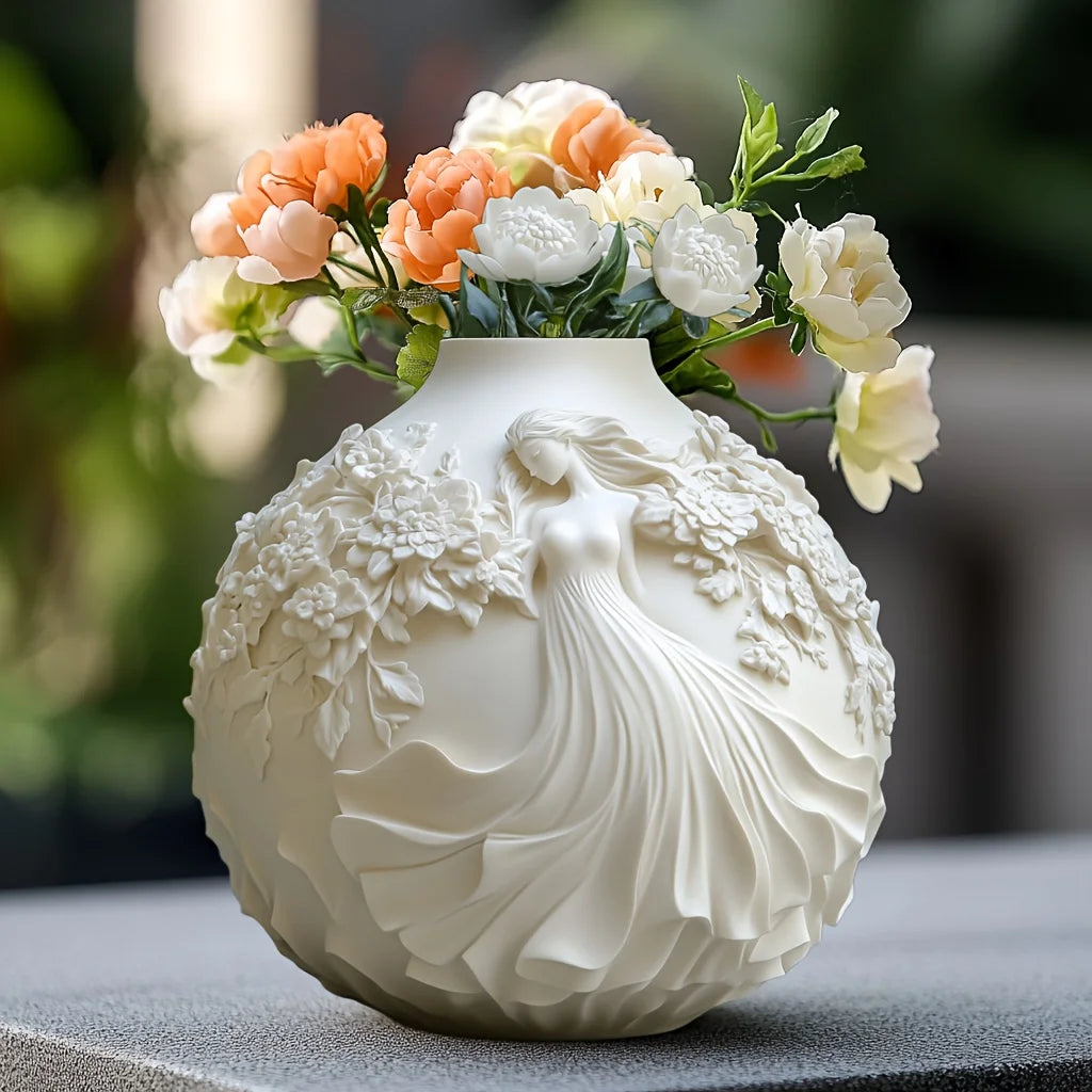 Floral Grace Sculpted Vase